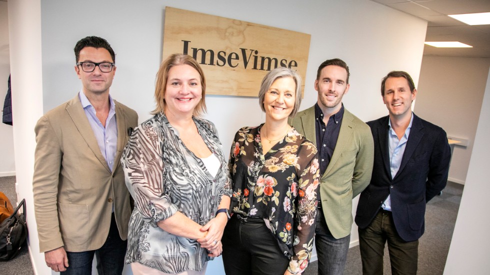 Imse Vimse har fått nya ägare. Från vänster: Dariush Ghatan, Therese Lindström, Marie Walleberg, Karl-Erik Dexner och Niklas Hofverberg.