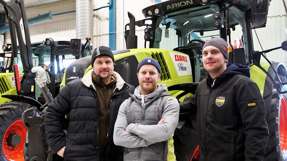 Jörgen Eriksson, Björn Asklöf och Viktor Karlsson hade åkt från Norrtälje för vårvisningen av lantbruksmaskiner hos Swedish Agro Machinery i Enköping. 
