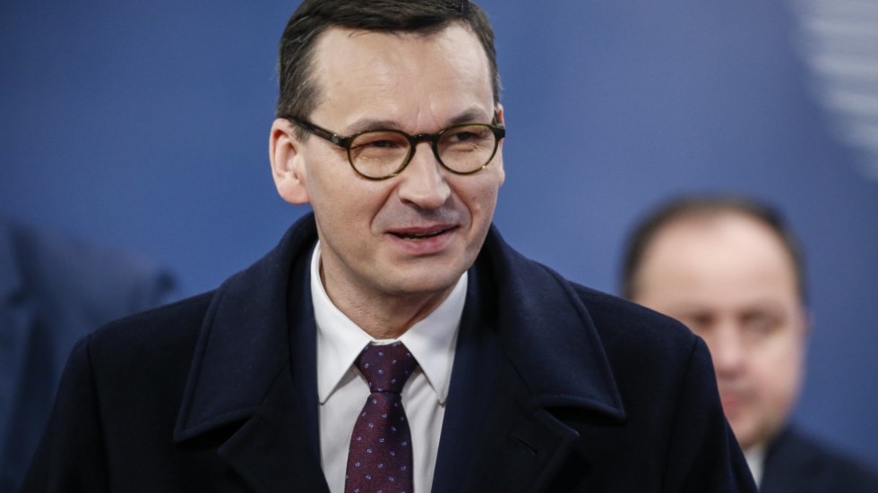 Polens premiärminister Mateusz Morawiecki. Arkivfoto.