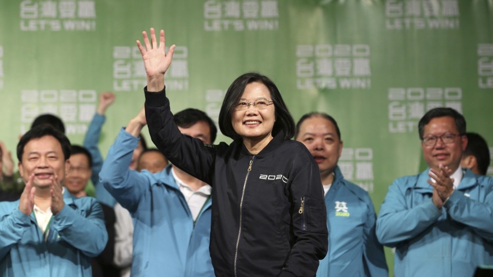 Taiwans president Tsai Ing-Wen vid valet i januari. Arkivbild.