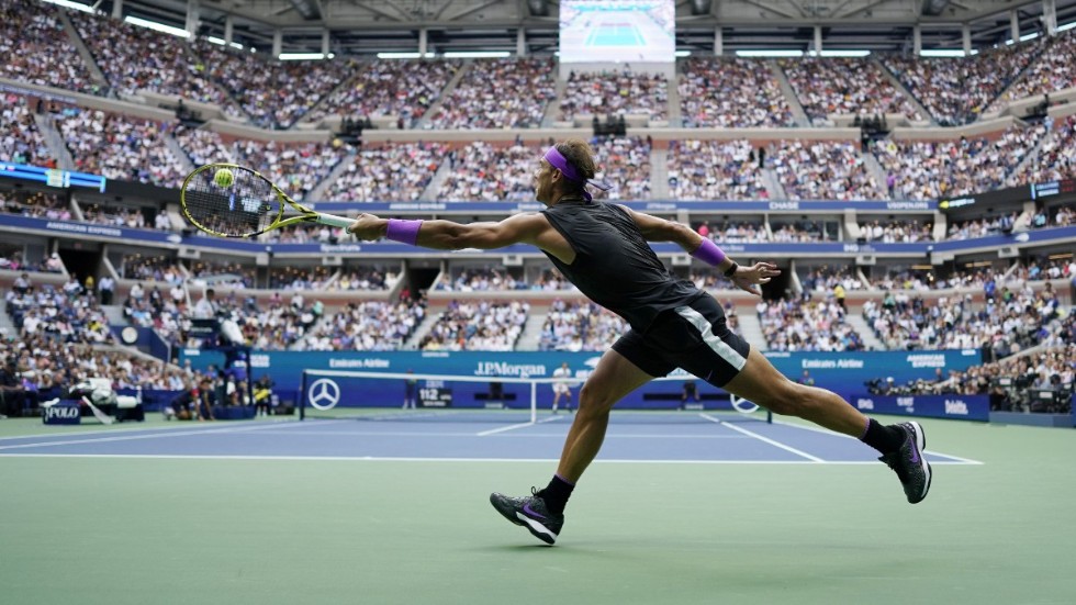 Det var fullsatt på Arthur Ashe Stadium när Rafael Nadal säkrade US Open-titeln i fjol. I årets turnering kommer det att vara tomt på läktarna. Arkivbild.