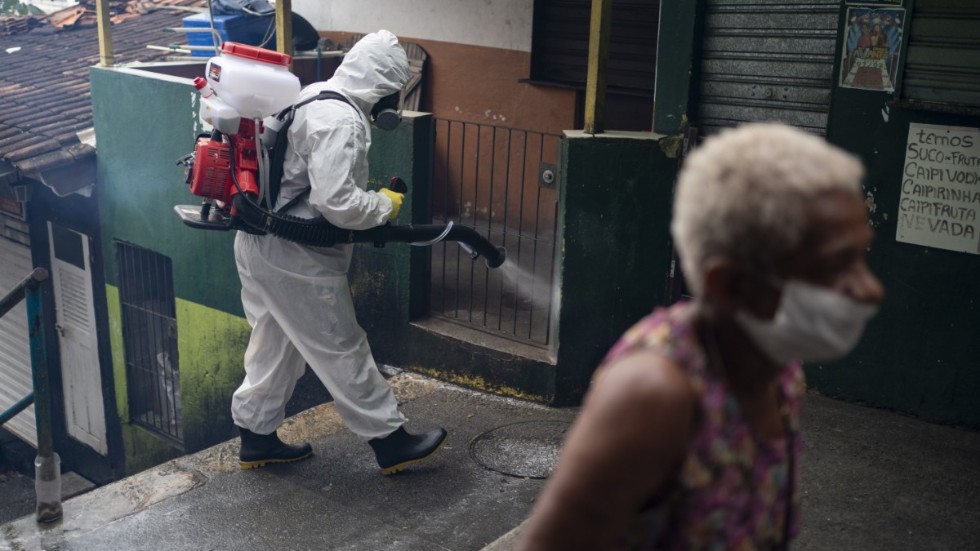 Desinficeringsarbete i Rio de Janeiro. Arkivbild.