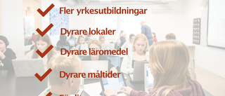 Hög lärartäthet, dyr mat och dyra läromedel