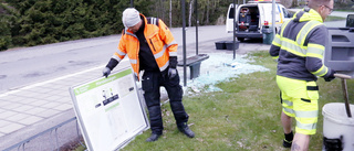 900 kilo krossat glas i Skogstorp