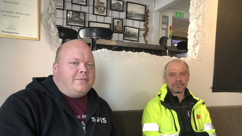 Johan Stålnacke, ordförande i Företagarna Kiruna och Peter Niemi, vice ordförande är oroliga inför hur varsel kommer att påverka Kirunas näringsliv. 