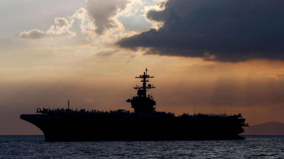 Det amerikanska hangarfartyget USS Theodore Roosevelt. Arkivbild.