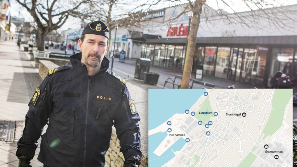 Östercentrum är en av två platser på Gotland där polisen har kamerabevakning dygnet runt, hela året.