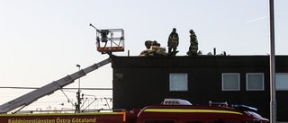 Brand i fristående byggnad på bangård