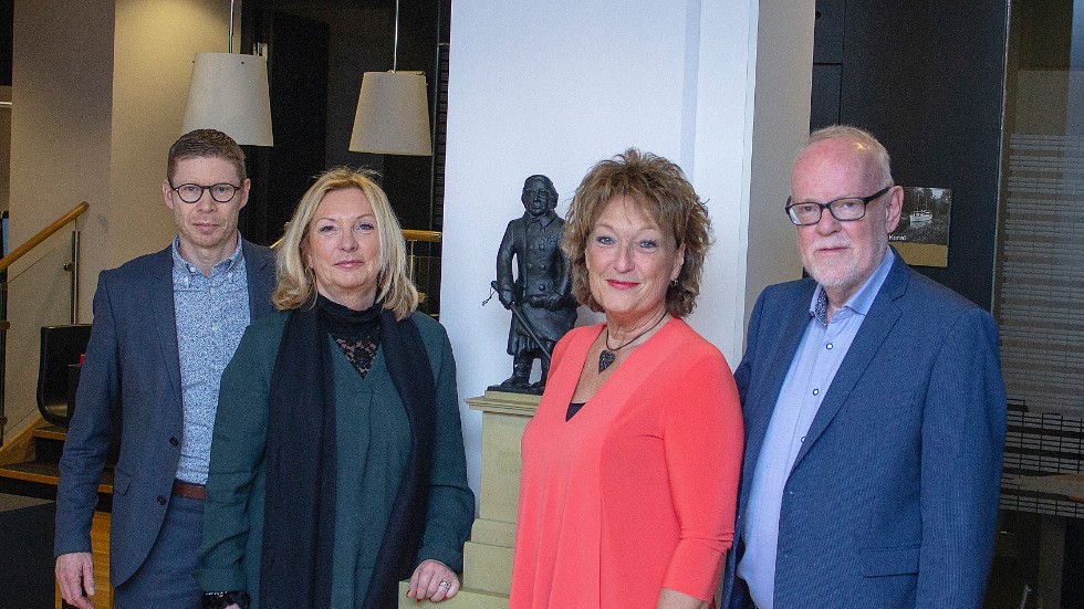 De ska utse Årets Motalaföretag 2020. Från vänster: Danske Banks Anders Svensk, Företagarnas Christina Gyberg, Swedbanks Marie Bergmar och Kenneth Söderman, tjänstgörande ordförande i kommunstyrelsen. 