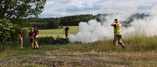 Räddningstjänsten släckte brinnande skräphög    