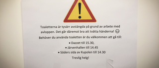 Toabrist på skolan  när rör sprang läck