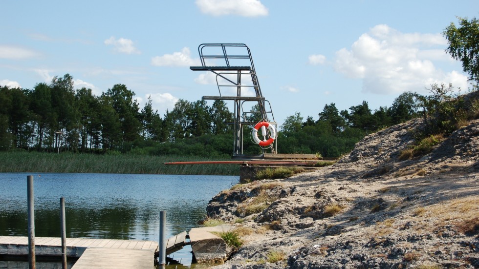 Hotad baplats vid Sigvalde träsk.