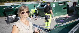 Sopberg vid återvinningsstation