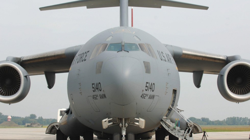Under söndagen kommer ett Boeing C-17 till Visby.