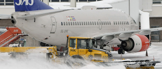 Snö på Arlanda - avgångar från ön försenade