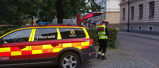 Brand uppstod i byggnad i centrum