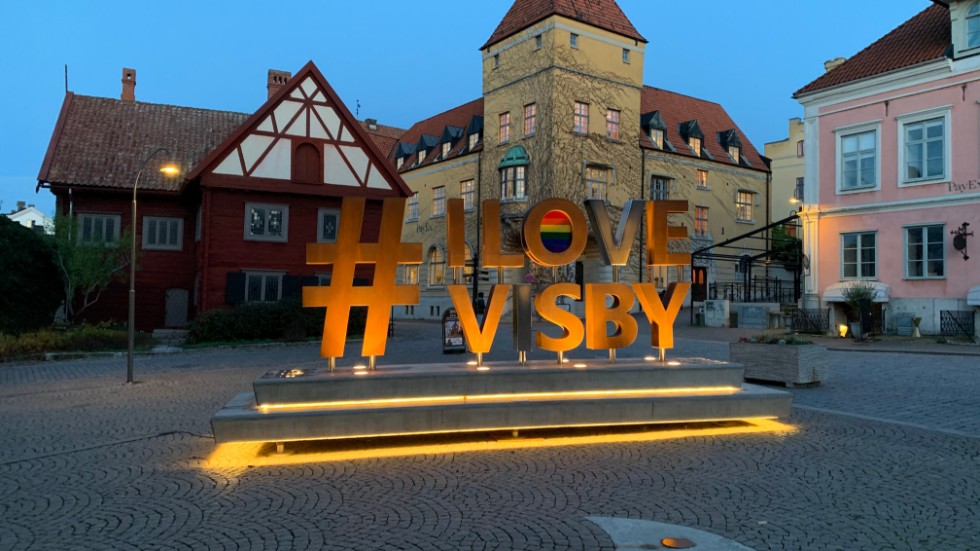 Skylten "I love Visby" har inte fått ett nytt tillfälligt bygglov.