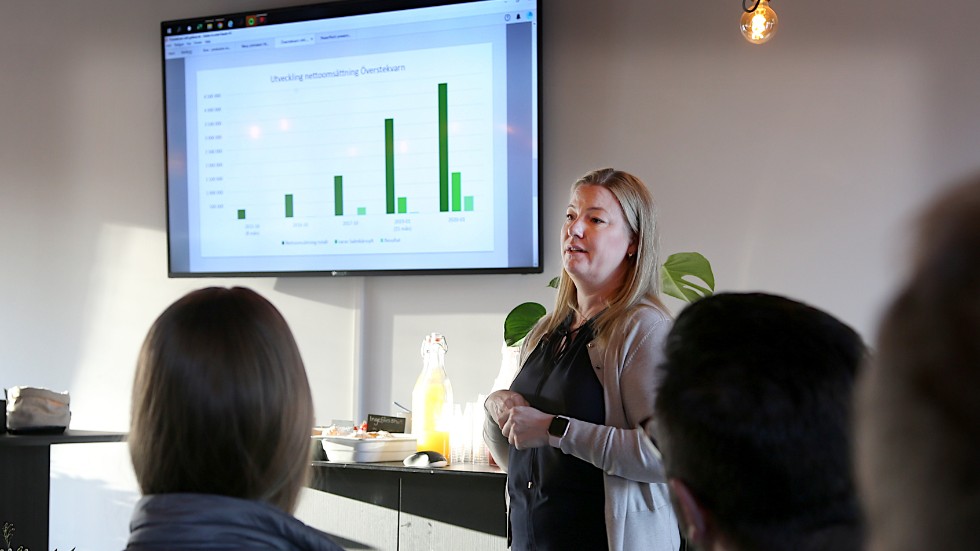  Staplarna visar en kraftigt ökad omsättning. Ska Överstekvarn fortsätta att växa behövs mer kapital, förklarade Anna Mathers.