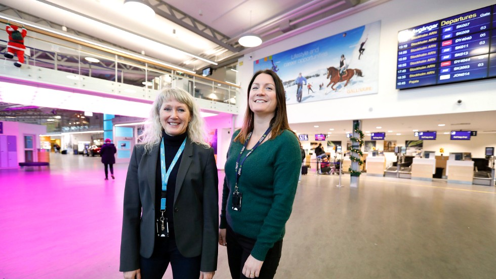 Om vi flyger mindre tar det längre tid för flygbolagen att ställa om till en modern fordonsflotta med mer miljövänligt bränsle, menar Ann-Cristine Wiklund och Lina Helin på Luleå Airport.