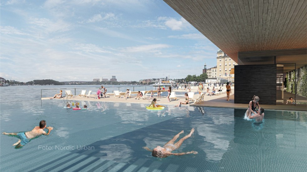 Konceptbild av hur badet vid Munkbrohamnen kan komma att se ut.