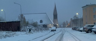 Snöfall i norra delarna av länet