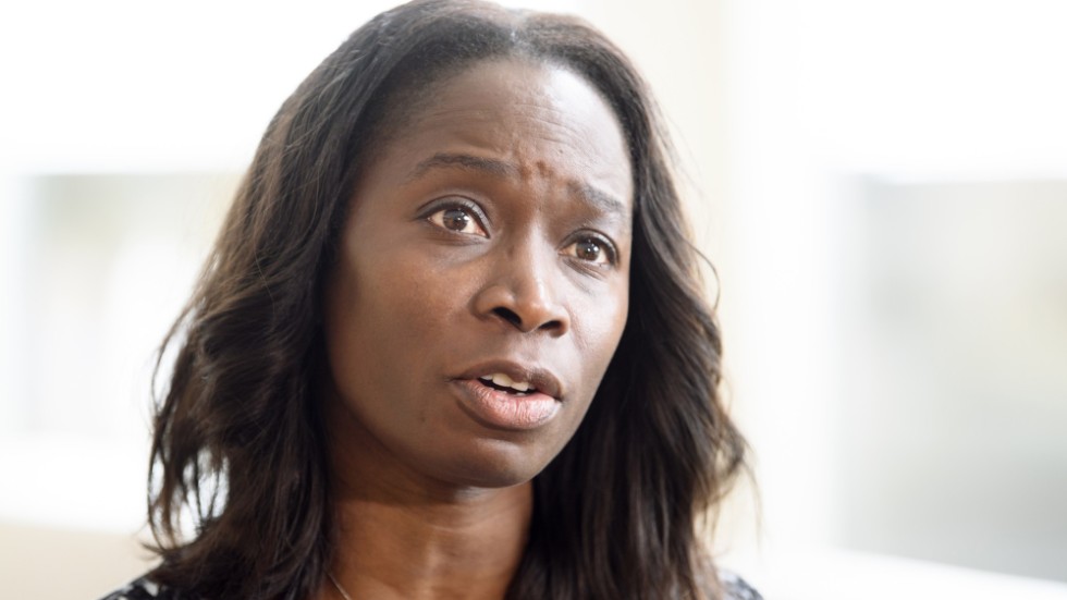 Liberalernas partiledare Nyamko Sabuni efter partiledarnas veckomöte med statsministern.