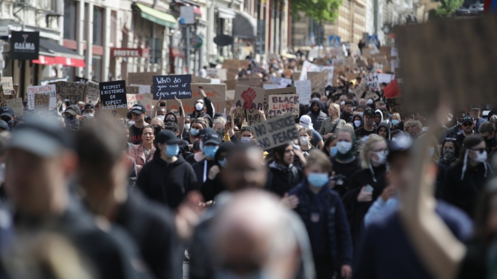 Black lives matter-demonstrationen på Heden i Göteborg.