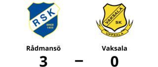 Vaksala föll med 0-3 mot Rådmansö