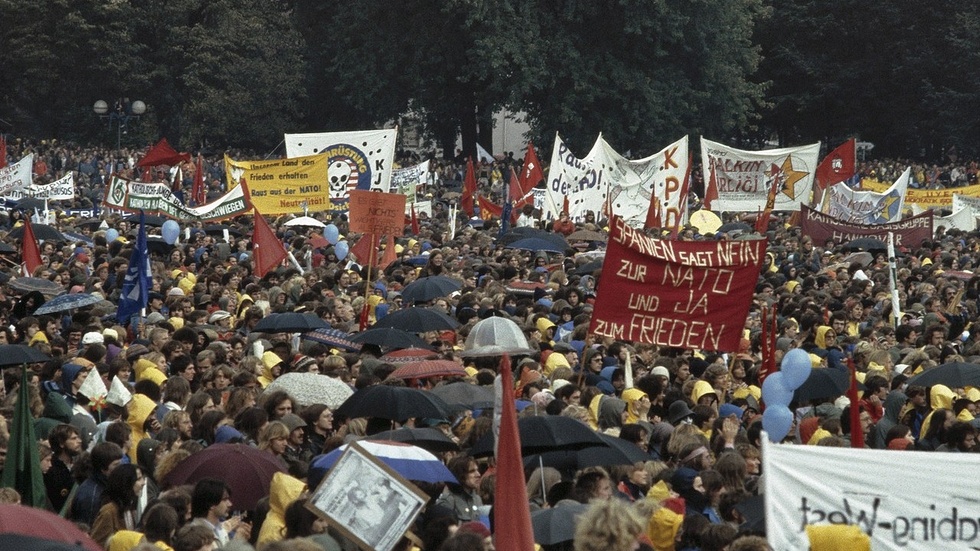 Fredsdemonstration på 80-talet.