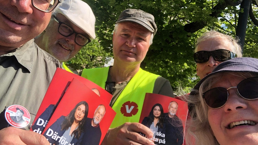 Peter Karlberg, Svante Barman, Sten Askling, Anders Andersson och Maria Patrikson delar EU-info.