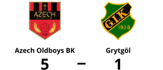 Grytgöl föll mot Azech Oldboys BK med 1-5