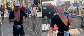 "Lumba" tog sig igenom triathlon – nära att bryta efter maghaveri