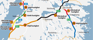 120 km/tim föreslås på E4 i länet