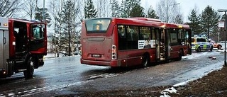 Buss började brinna