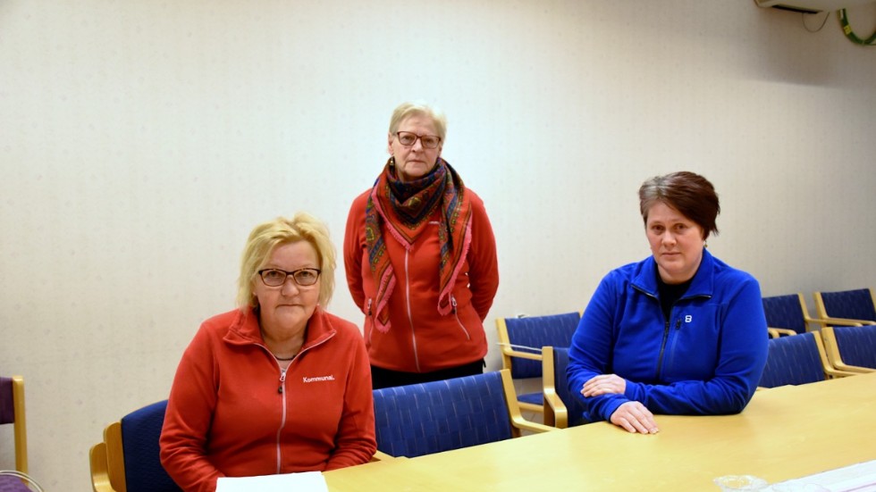 Marita Sirkka, Kristina Nutti och Ulrika Haapaniemi, Kommunal, är tillsammans med medlemmarna starkt kritiska till neddragningarna inom äldreomsorgen i Kiruna. 