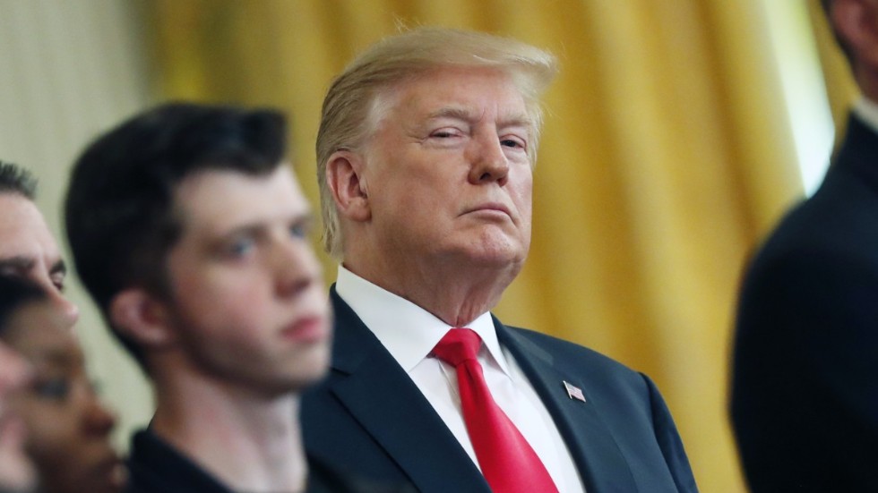 USA:s förre president Donald Trump, fotograferad i Vita huset 2019.