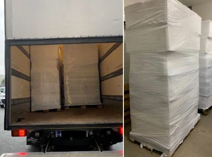 Ur polisens förundersökning. På pallarna fanns över 5 000 liter starksprit.
