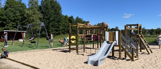 Lekparken vid Strandbadet i Borensberg är färdigbyggd