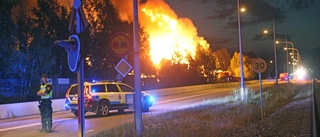 Brand i EU-pallslager