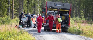 Gräs på kalhygge fattade eld