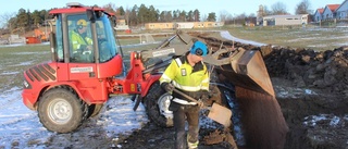 Förbereder en bana för konstsnö i Gamleby