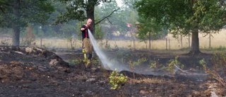 Stor brand i hage hotade stall