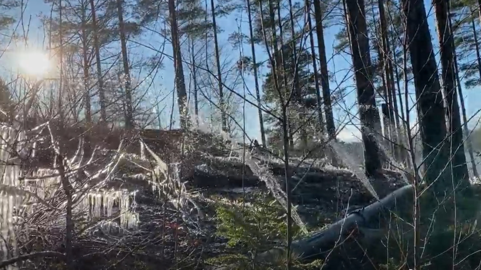 Här pågår ett test av hur det skulle gå att ha en ny, stor vattentäkt vid Edsbruk.