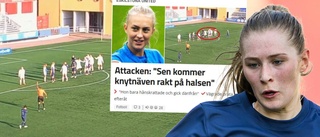 Bryter tystnaden: ”Påstå att jag slagit henne – crazy”