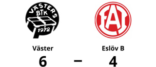 Väster vann med 6-4 mot Eslöv B