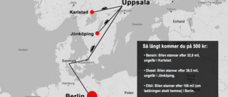 Studie: Fortsatt billigare att köra elbil trots höjda elpriser • Så långt kommer du på 500 kronor