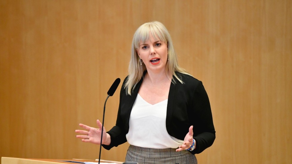 Linda Westerlund Snecker (V) anklagar L för att vilja tvångsomhänderta barn som inte pratar perfekt svenska. Arkivbild,