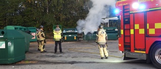 Räddningstjänsten fick släcka brand i container