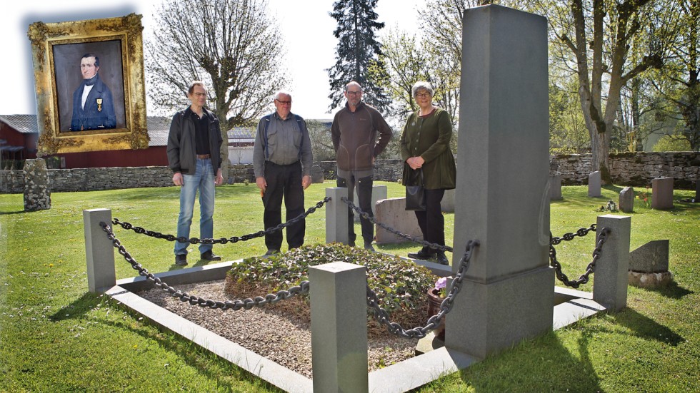 Tullförvaltare Rudolf Odin (som ses avbildad på tavlan) ligger begravd på Linde kyrkogård. Han testamenterade sin kvarlåtenskap till socknen, och Rolf Gahm, Claes Amlinger, Stefan Uddin, Caroline Nygren och många andra Lindebor har genom det fått lite guldkant på tillvaron.
