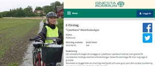 E-förslag om cykelbana fick nära 150 röster